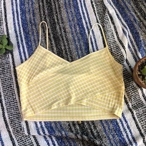 Cropped yellow striped tank😍